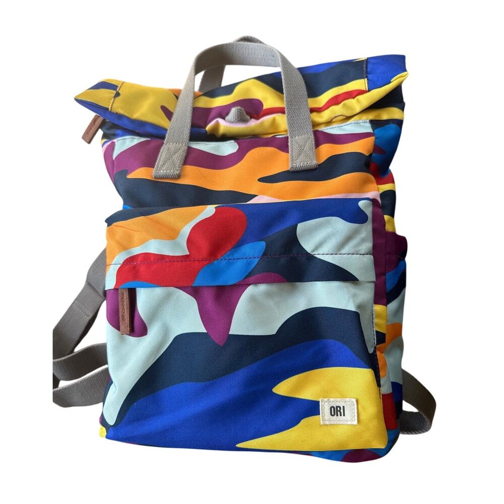ORI London Bag Co Bantry B Bold Camo Recycled Canvas Backpack Work School Bright